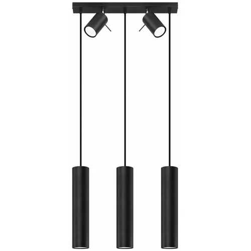 Nice Lamps Črna viseča svetilka s kovinskim senčnikom 45x5 cm Etna - Nice Lamps
