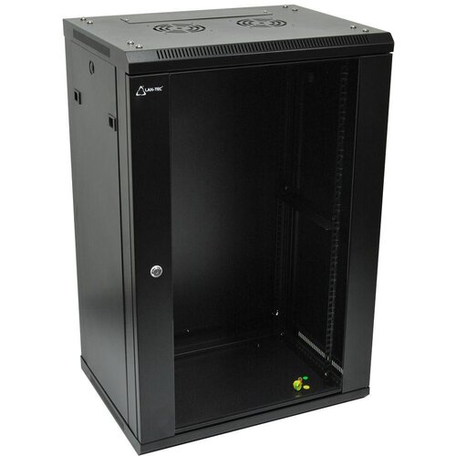 LAN-TEC WM.6418.B - zid, presavijeni, 18U, 600 x 450, staklo Cijene