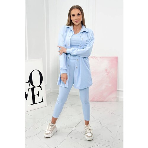 Kesi 3-piece set of sweatshirt, top and leggings blue Slike