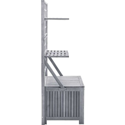  Kutija za pohranu s re&amp;scaron;etkom siva 99x55x160 cm od drva bagrema Slike