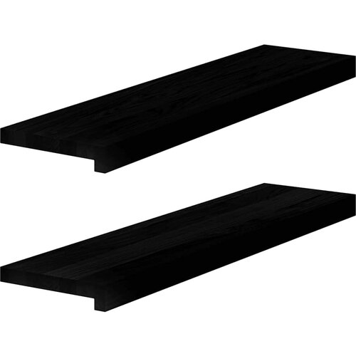 VidaXL Prozorske klupice 2 kom tamnosmeđe 80x20x2 cm masivne hrast Slike