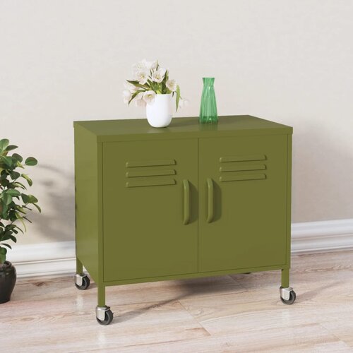 Furnova Omara za shranjevanje olivno zelena 60x35x56 cm jeklo, (21953885) Cene