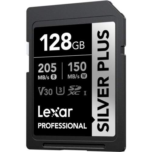 Lexar 128 GB SDXC Professional SILVER Plus 1066x UHS-I/U3/A2/4K R205/W150 (V30) Slike