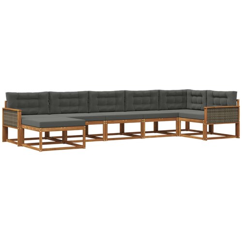 vidaXL Zunanja garnitura za sedenje 7 pcs Naravna in antracitna, (5000280820) Cene