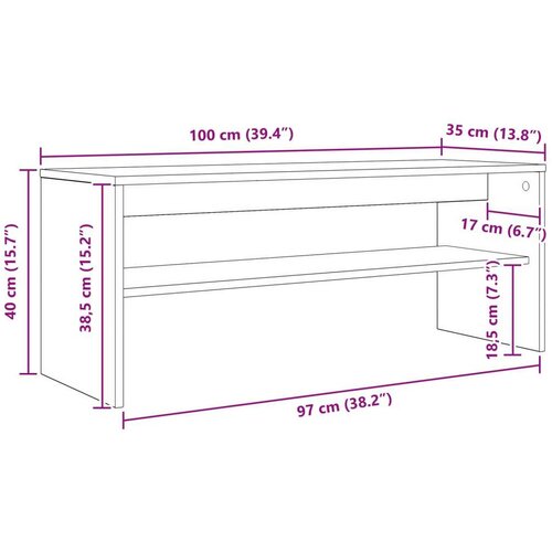  ormar Siva Sonoma 100 x 35 x 40 cm Konstruirano drvo Slike