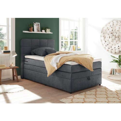 MID.YOU POSTELJA BOXSPRING 120 cm x 200 cm , antracit Cene