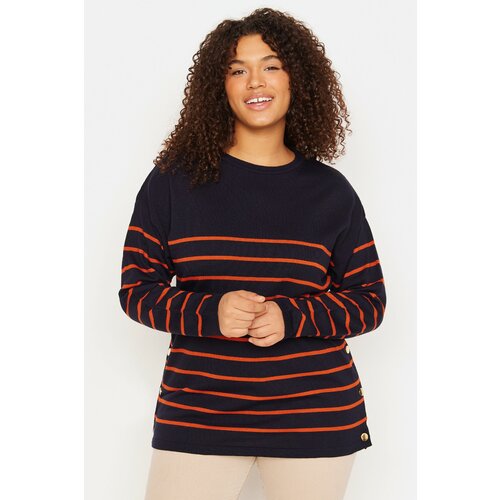 Trendyol Curve Plus Size Sweater - Navy blue - Relaxed fit Slike