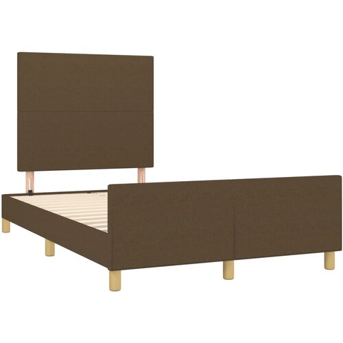 VidaXL Posteljni okvir z vzglavjem temno rjav 120x190 cm tkanina, (21128441) Slike