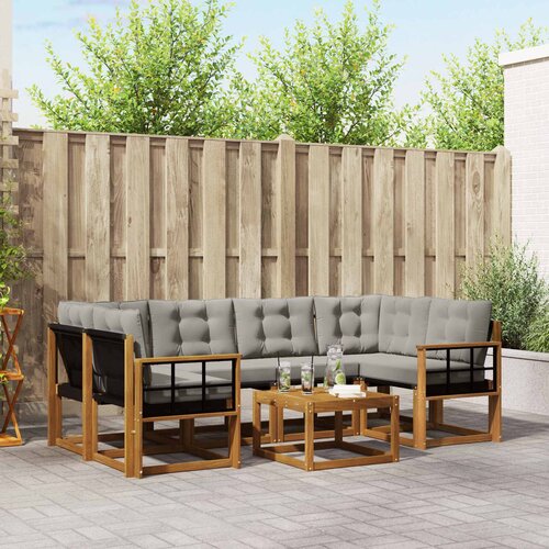  Set vanjskih sofa 7 kom. Prirodna i svijetlo siva Cijene