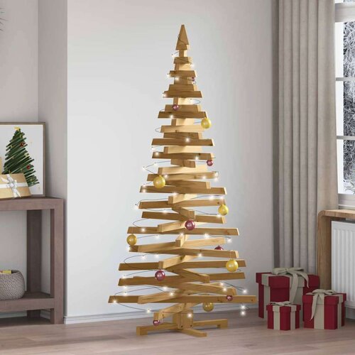 vidaXL Božična drevesa z stojalom Rjava 180 cm Trdna borovina Cene