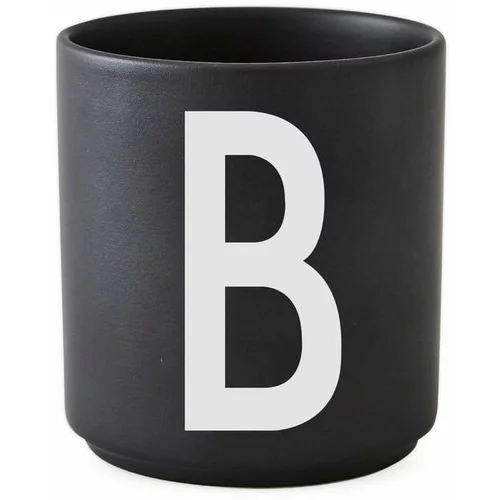 Design Letters Črna porcelanasta skodelica Alphabet B, 250 ml