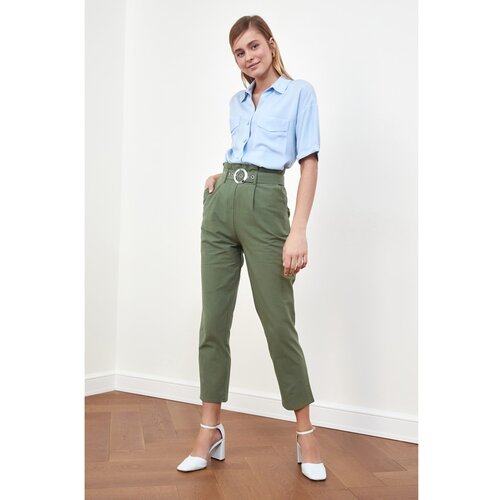 Trendyol Khaki BeltEd hlače od mrkve Slike