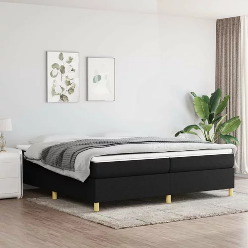  Box spring postelja z vzmetnico črn 200x200 cm blago, (20726963)