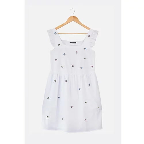 Trendyol White Embroidered Dress