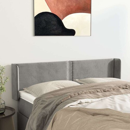  Uzglavlje s ušima svjetlosivo 147x16x78/88 cm baršunasto Cene