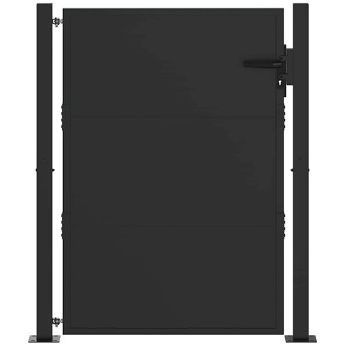 vidaXL Vrtna vrata Črna 110 x 155 cm Pra&scaron;no lakirano jeklo, (5000249671) Cene