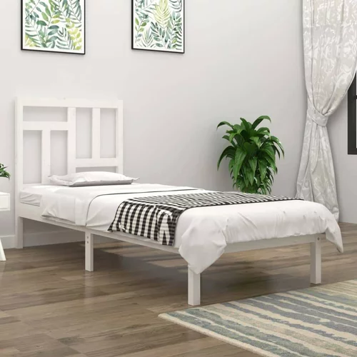  Okvir za krevet od masivne borovine bijeli 90x190 cm 3FT mali