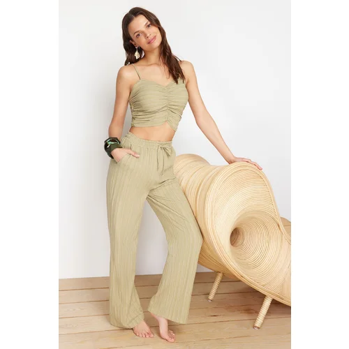 Trendyol Khaki Woven Blouse Trousers Set