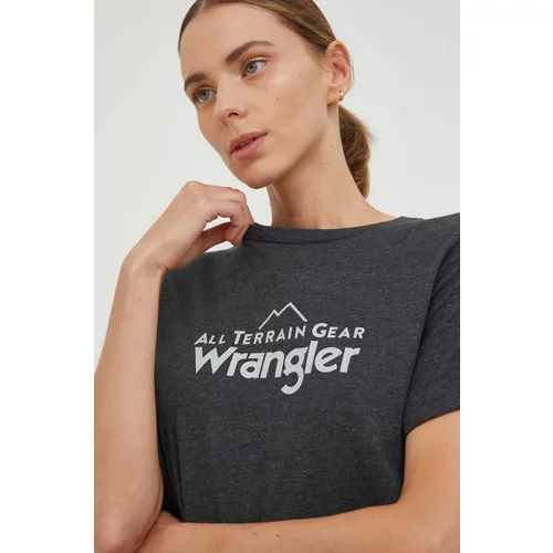 Wrangler Kratka majica Atg ženski, siva barva