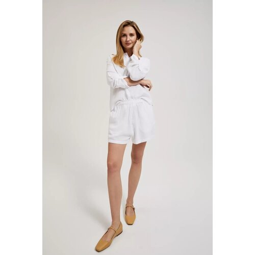 Moodo Women&amp;#039;s Linen Shorts - White Slike