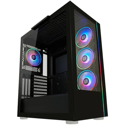 LC-Power Case Gaming 808B Midi-ATX, black, HD Audio, 4x 120mm ARGB fan, 1x USB-C