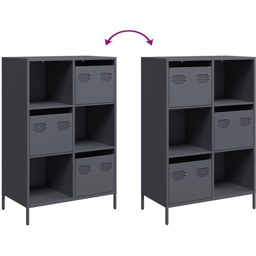  Visoka komoda antracit 68x39x103,5 cm od čelika Slike