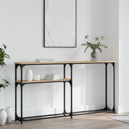 vidaXL Konzolna mizica sonoma hrast 145x22,5x75 cm inženirski les Cene