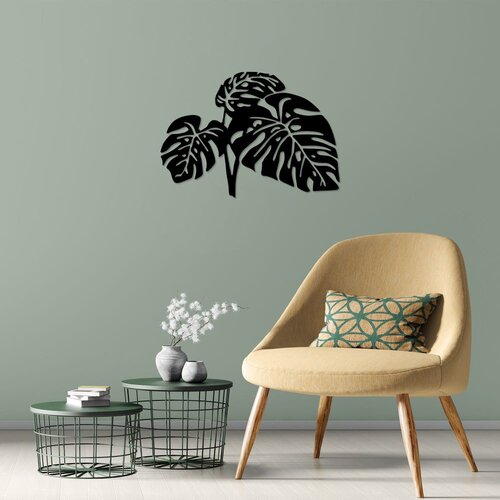 Wallity Zidna dekoracija Leaves 9, 70 x 49 cm, Crna Cene