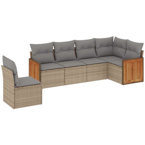 vidaXL 6-dijelni set vrtnih sofa s jastucima bež od poliratana Cijene