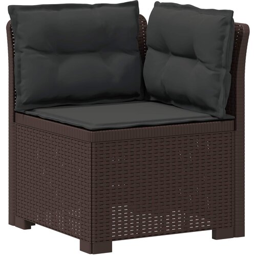  Dvosjedni vrtni sofa s jastucima u ratan izgledu PP Smeđa Slike