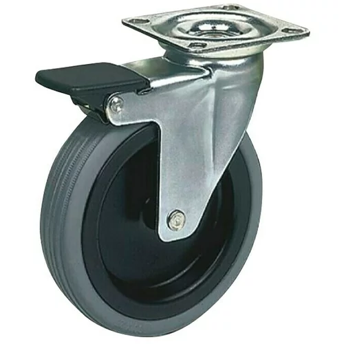  Zakretni kotač za transportna kolica s kočnicom (Promjer kotačića: 50 mm, Nosivost: 60 kg, Klizni ležaj)