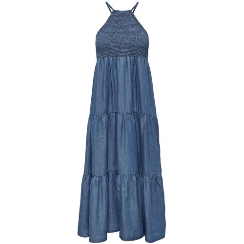 Only Dolge obleke VESTIDO VAQUERO LARGO MUJER 15254685 Modra Slike