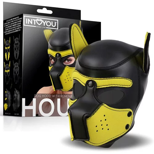 INTOYOU BDSM LINE Hound Dog Mask Neopus Snout črna/rumena enojna velikost, (21079388)