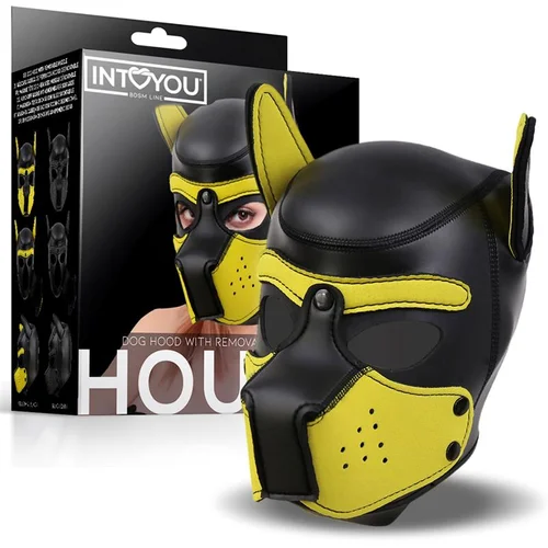 INTOYOU BDSM LINE Hound Dog Mask Neopus Snout črna/rumena enojna velikost, (21079388) INTOYOU BDSM LINE Hound Dog Mask Neopus Snout črna/rumena enojna velikost, (21079388)