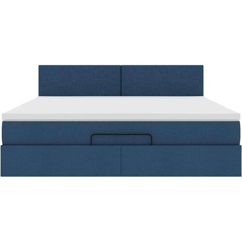 VidaXL Otomanski krevet s madracem plavi 180x200cm od tkanine Slike