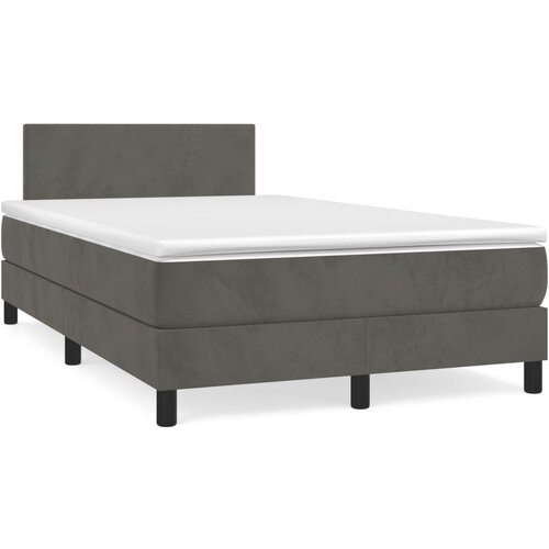 VidaXL Krevet box spring s madracem tamnosivi 120 x 190 cm bar&amp;scaron;un Slike