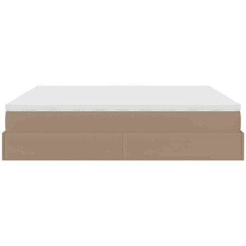 VidaXL Okvir kreveta s madracem cappuccina 160x200cm umjetna koža Slike
