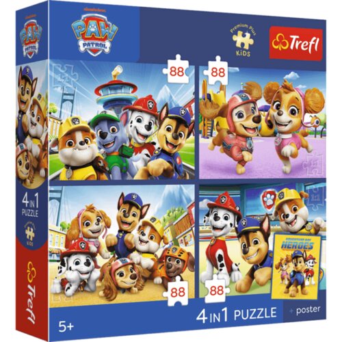 4 in 1 Puzzle Premium Plus &amp;ndash; Paw Patrol - 1 k. Slike