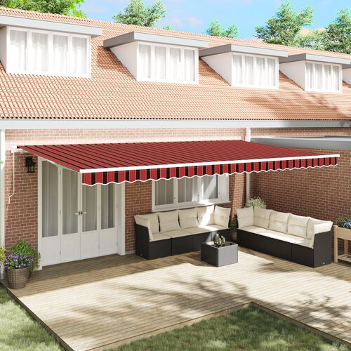 vidaXL ročna retraktibilna tenda oranžno in rjava 600x300 cm Cene