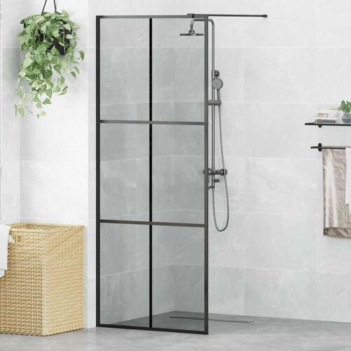  Zid za walk-in tu&scaron; Crna 80 x 195 cm Staklo otporno na udarce Cijene