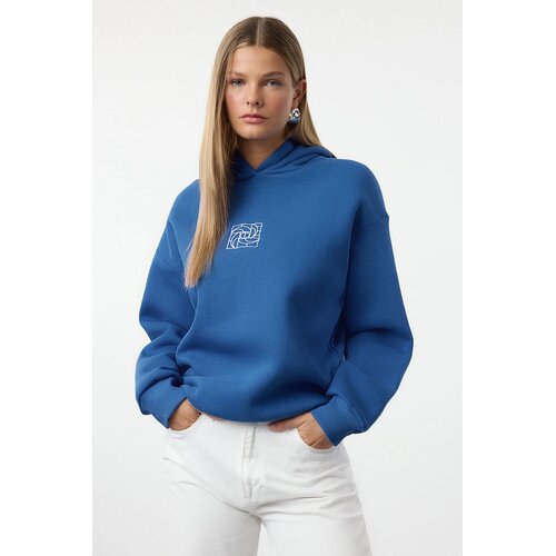 TRENDYOLMILLA ženski duks Twoaw25Sw00070, Saks-blue Cene