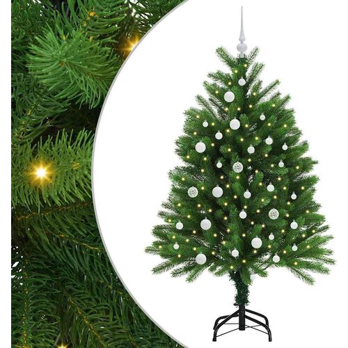 VidaXL Božićno drvce s 150 LED svjetlima s stalakom Zelena 120 cm PE Slike