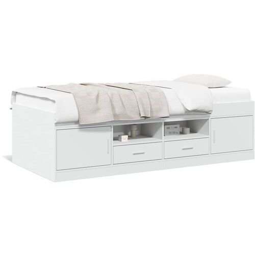 vidaXL Dnevni krevet s ladicama bijeli 100 x 200 cm konstruirano drvo Cijene