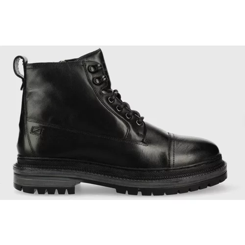 Pepe Jeans Kožne cipele Martin Street za muškarce, boja: crna