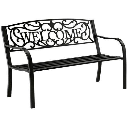 Vrtna metalna klupa s naslonom WELCOME - 127 cm Cijene