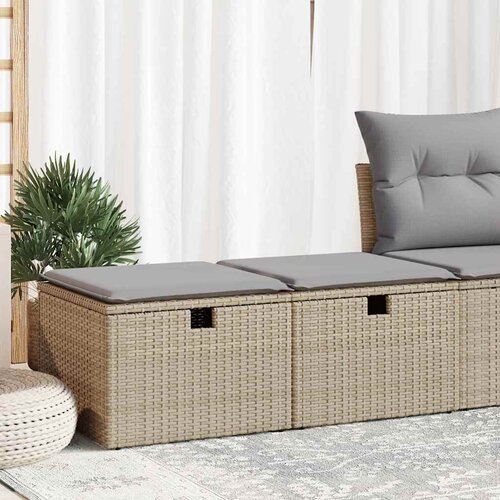 2-dijelni set vrtnih sofa s jastucima bež od poliratana bagrem Slike