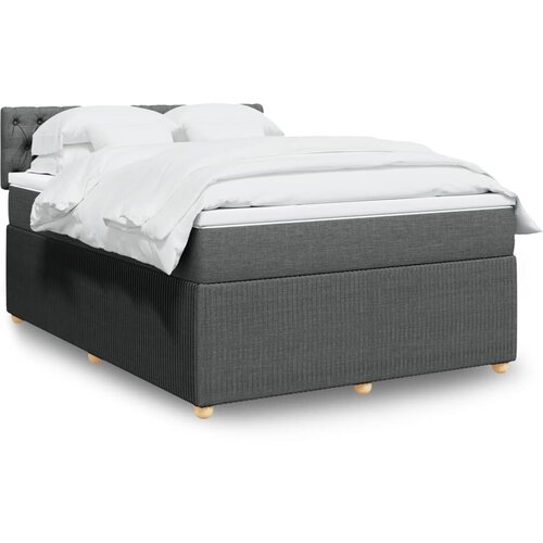 VidaXL Okvir kreveta s oprugama i madrac svjetlosivi 160x200cm tkanina Slike