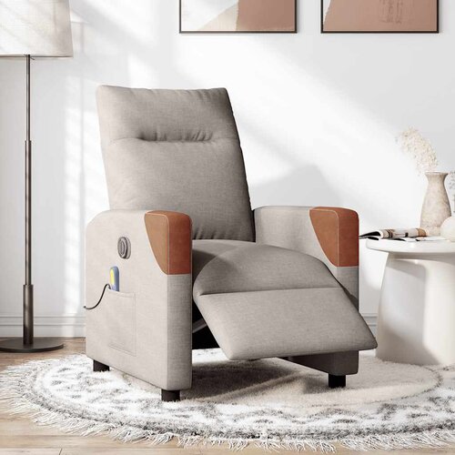 Maison Chic Električni masažni naslanjač - Relax naslanjač taupe blago, (22134318) Cene