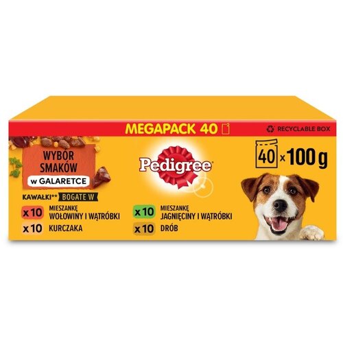 Pedigree Vital Protection Adult Mix of Flavours v želeju - mokra hrana za odrasle pse - 40 x 100 g, (21385788) Slike
