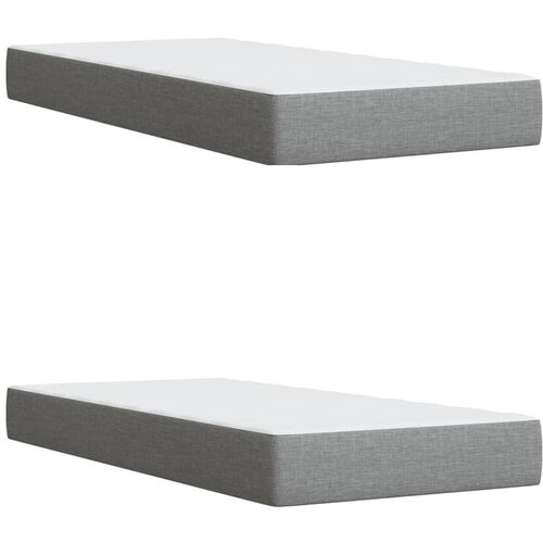  Krevet s oprugama i madracem svjetlosivi 200 x 200cm od tkanine Slike